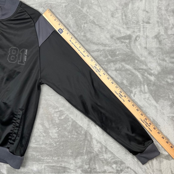 Guess Jeans Track Jacket 81 Black Grey Zip Up Bomber Style Large Mens - Picture 10 of 10